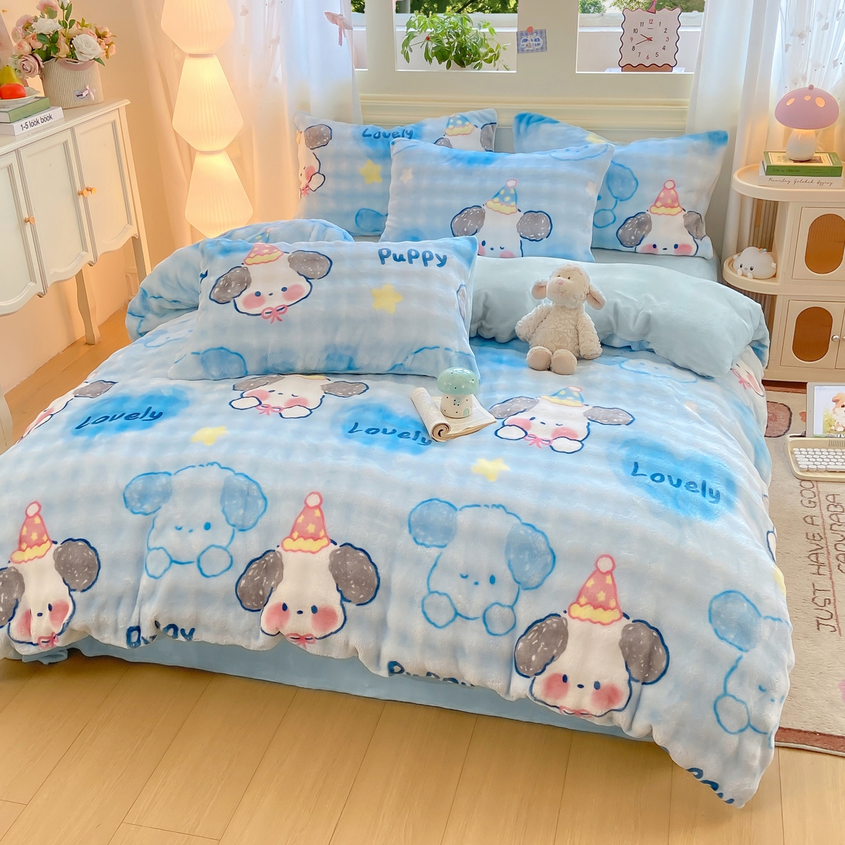 91家纺网 家纺一手货源 找家纺 （总）耐思家纺 2025新款泡泡牛奶绒印花四件套系列