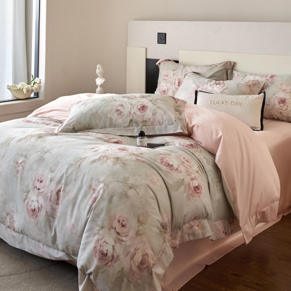 91家纺网 家纺一手货源 找家纺 涵宸家纺 2025新款50S全棉磨毛压边款四件套【更多花型 联系商家电话：17798859966 微信同号，网站：www.hanchenjf.com】 森花涧（绿）