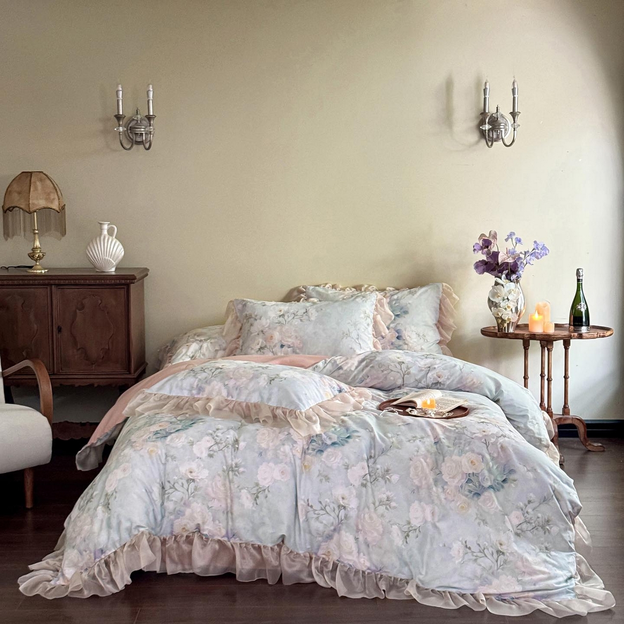 （总）涵宸家纺 2025新款50S全棉磨毛花边四件套【更多花型联系商家电话：17798859966 微信同号，网站：www.hanchenjf.com】