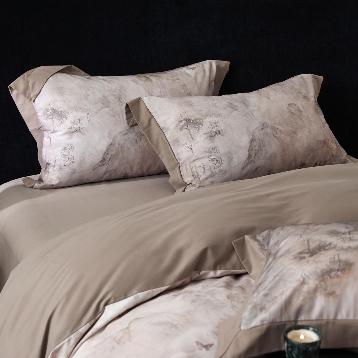 91家纺网 家纺一手货源 找家纺 涵宸家纺 2025新款50S全棉磨毛拼角款四件套【更多花型 联系商家电话：17798859966 微信同号，网站：www.hanchenjf.com】 墨苒（咖）