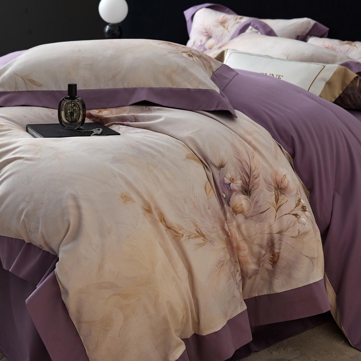 91家纺网 家纺一手货源 找家纺 涵宸家纺 2025新款50S全棉磨毛拼角款四件套【更多花型 联系商家电话：17798859966 微信同号，网站：www.hanchenjf.com】 漾花（粉）