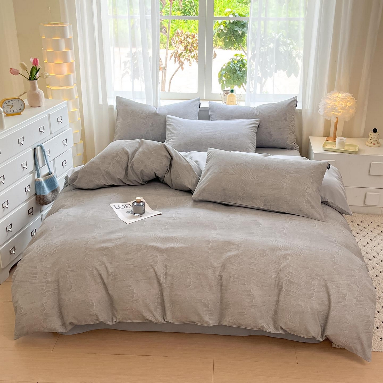 91家纺网 家纺一手货源 找家纺 涵宸家纺 2025新款原棉加厚磨毛印花四件套 光隙