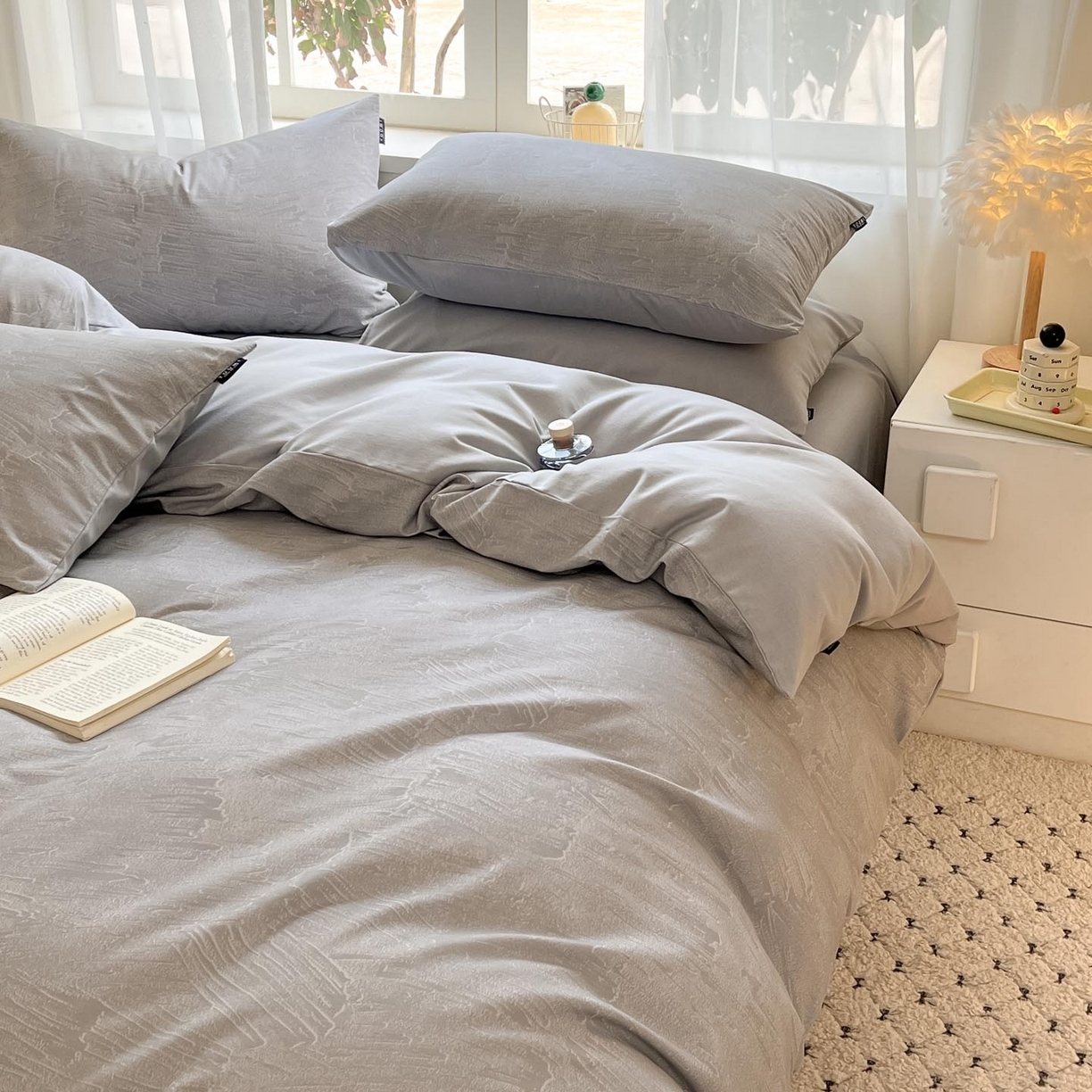 91家纺网 家纺一手货源 找家纺 涵宸家纺 2025新款原棉加厚磨毛印花四件套 光隙