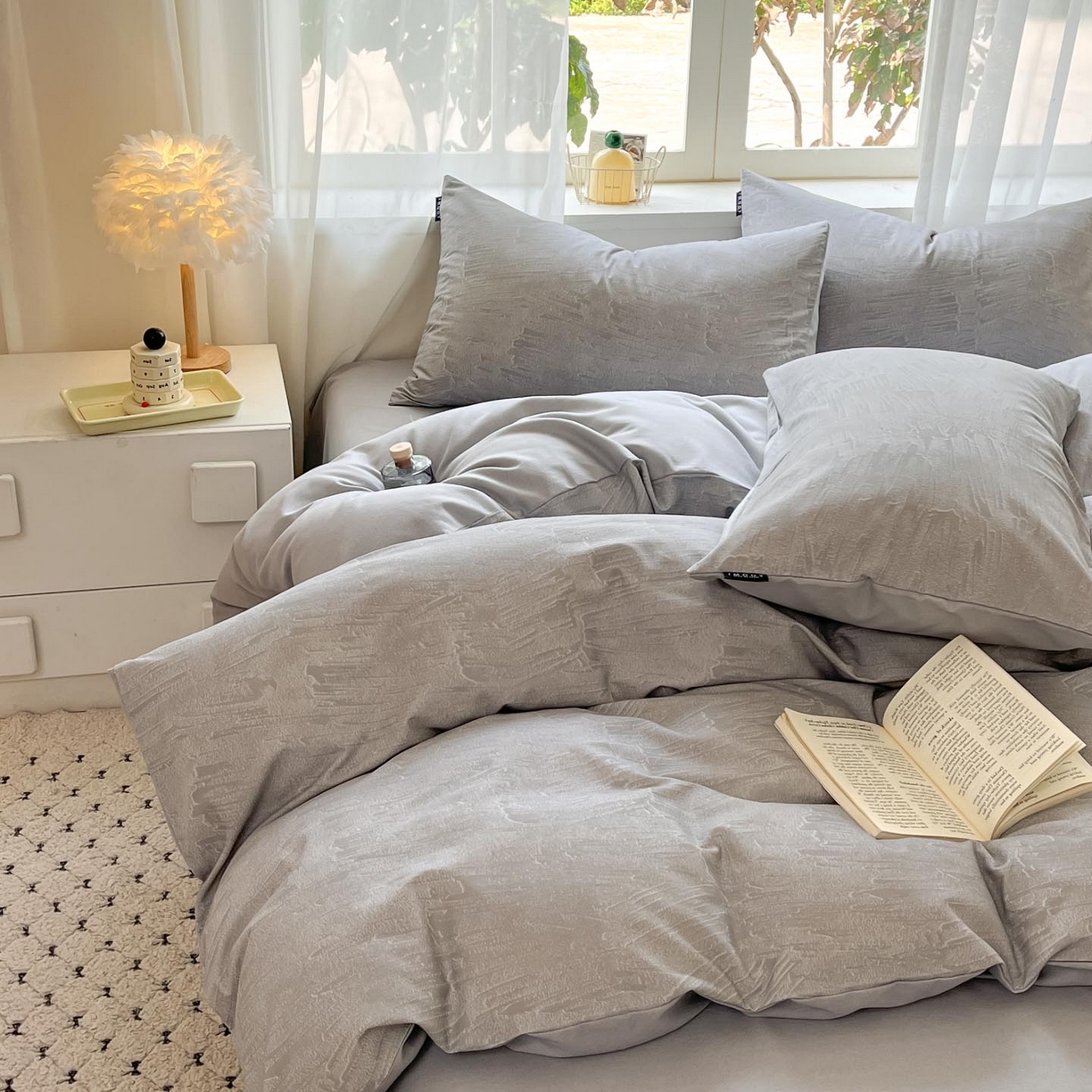 91家纺网 家纺一手货源 找家纺 涵宸家纺 2025新款原棉加厚磨毛印花四件套 光隙