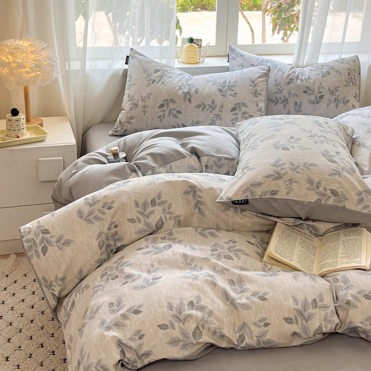 91家纺网 家纺一手货源 找家纺 涵宸家纺 2025新款原棉加厚磨毛印花四件套 光影