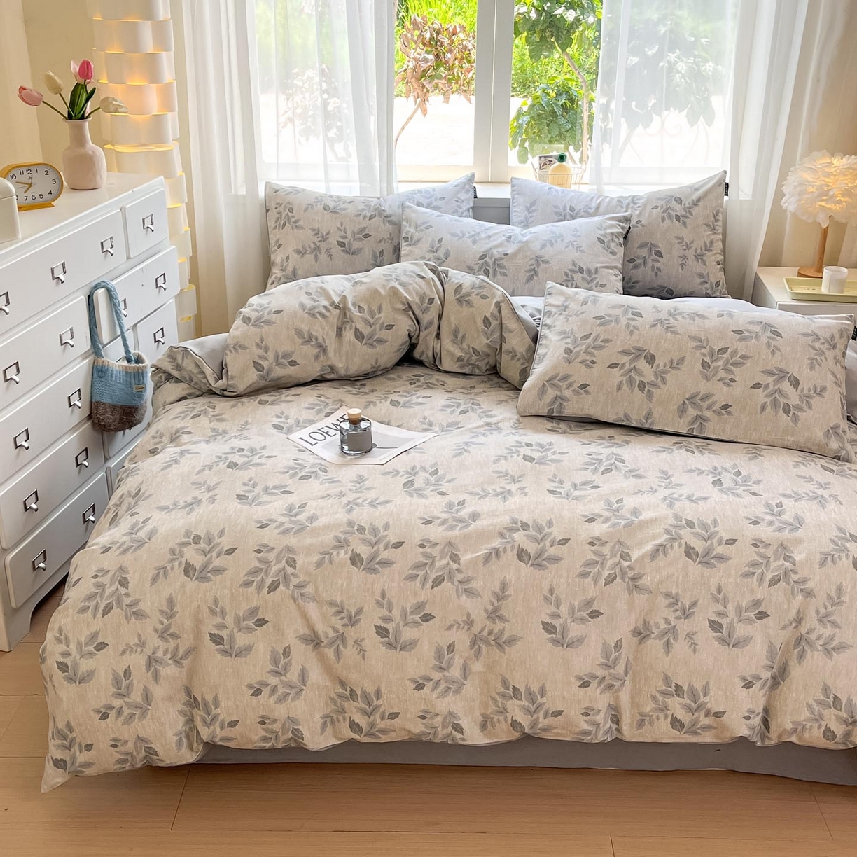 91家纺网 家纺一手货源 找家纺 涵宸家纺 2025新款原棉加厚磨毛印花四件套 光影