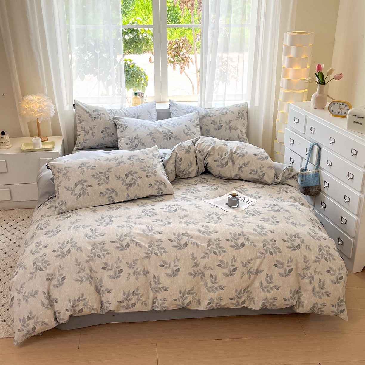 91家纺网 家纺一手货源 找家纺 涵宸家纺 2025新款原棉加厚磨毛印花四件套 光影