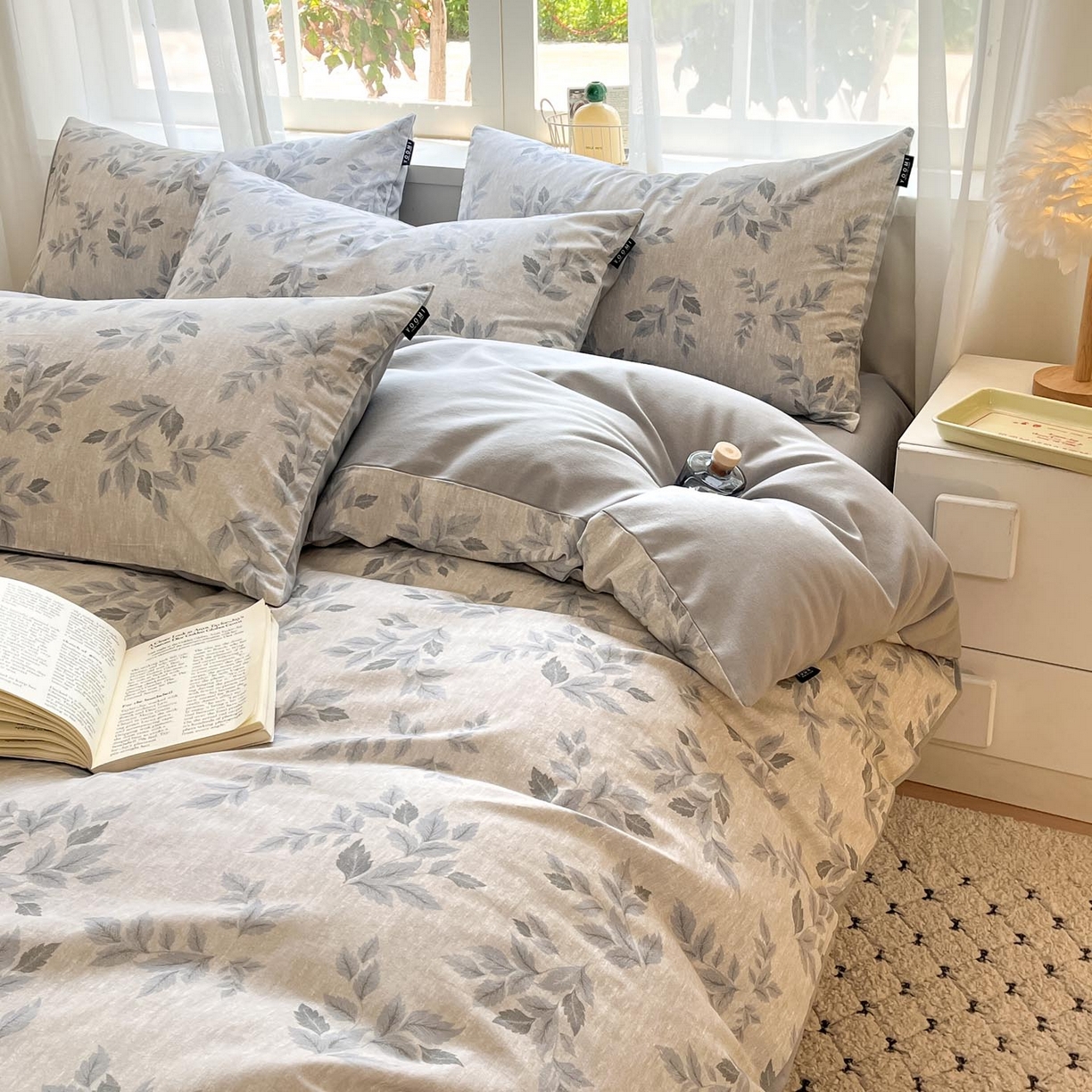 91家纺网 家纺一手货源 找家纺 涵宸家纺 2025新款原棉加厚磨毛印花四件套 光影