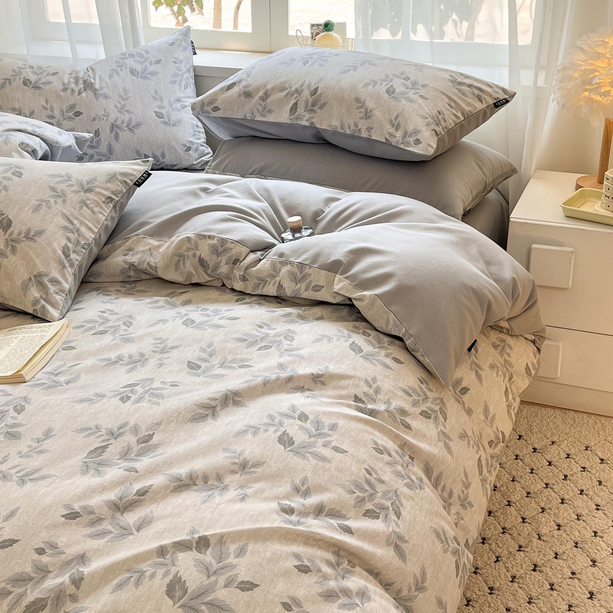 91家纺网 家纺一手货源 找家纺 涵宸家纺 2025新款原棉加厚磨毛印花四件套 光影