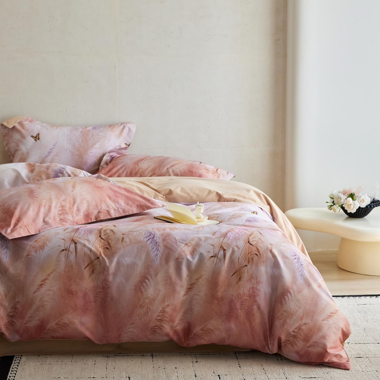 91家纺网 家纺一手货源 找家纺 （总）涵宸家纺 2025新款50S磨毛基础款四件套【更多花型 联系商家电话：17798859966 微信同号，网站：www.hanchenjf.com】