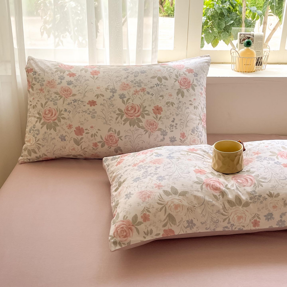 91家纺网 家纺一手货源 找家纺 涵宸家纺 2025新款原棉加厚磨毛印花四件套 花田与夏