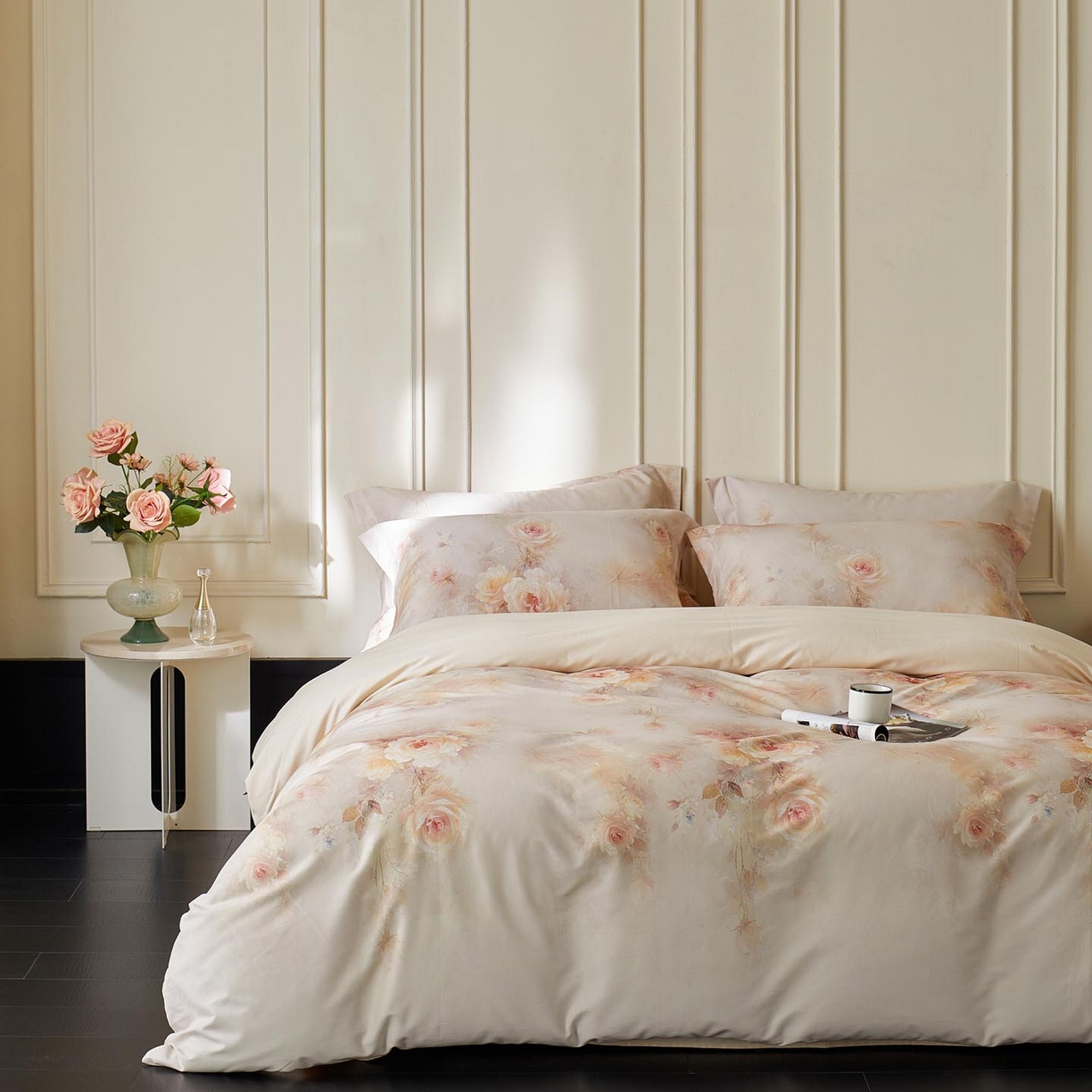 91家纺网 家纺一手货源 找家纺 涵宸家纺 2025新款50S磨毛基础款四件套【更多花型 联系商家电话：17798859966 微信同号，网站：www.hanchenjf.com】 清欢（黄）