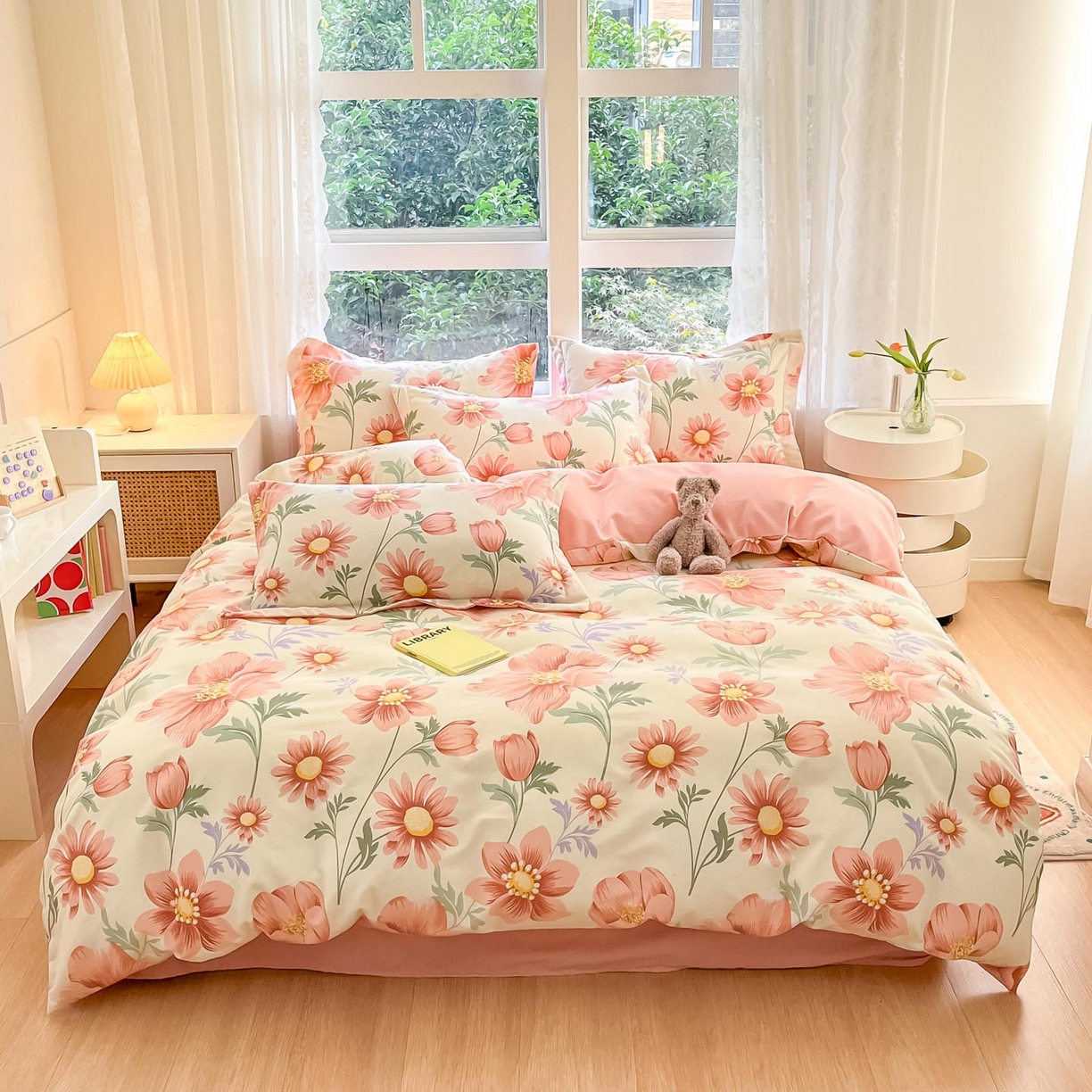 涵宸家纺 2025新款原棉加厚磨毛印花四件套 花漾