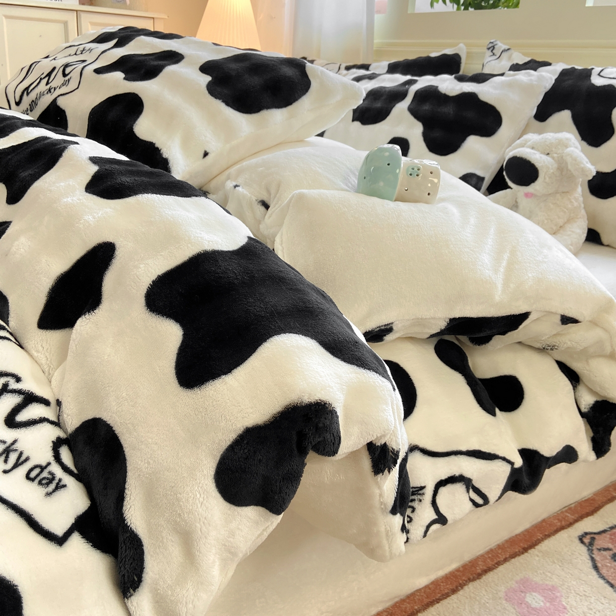 91家纺网 家纺一手货源 找家纺 （总）耐思家纺 2025新款泡泡牛奶绒印花单被套单品被套被套单件