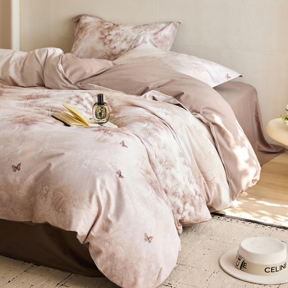 91家纺网 家纺一手货源 找家纺 （总）涵宸家纺 2025新款50S磨毛基础款四件套【更多花型 联系商家电话：17798859966 微信同号，网站：www.hanchenjf.com】