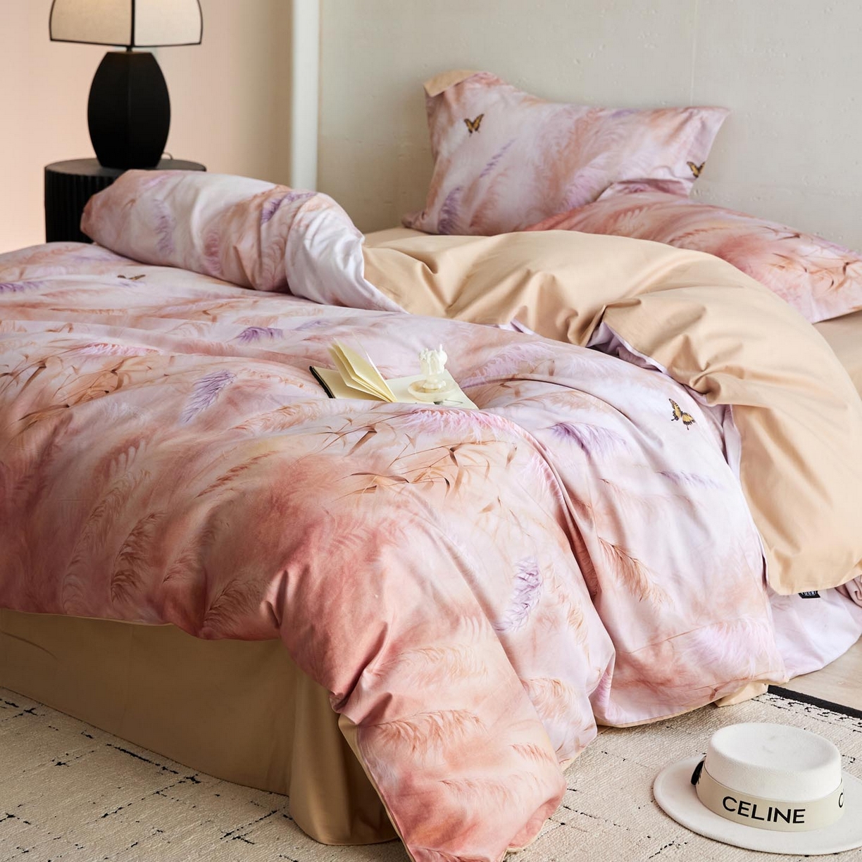 91家纺网 家纺一手货源 找家纺 涵宸家纺 2025新款50S磨毛基础款四件套【更多花型 联系商家电话：17798859966 微信同号，网站：www.hanchenjf.com】 黛芙妮（粉）