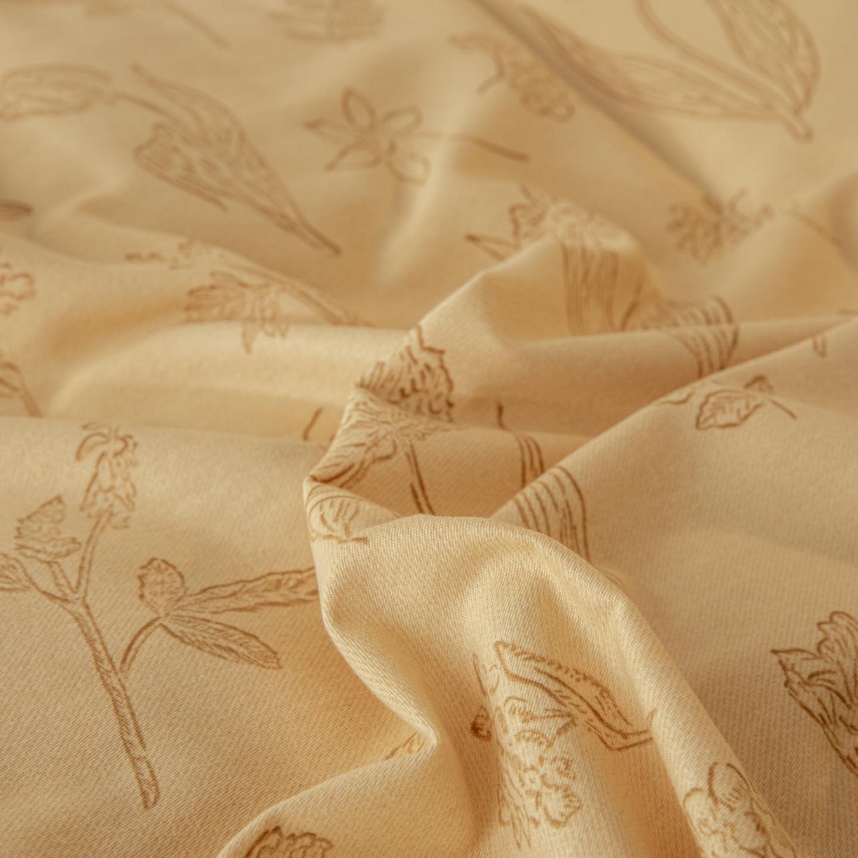 91家纺网 家纺一手货源 找家纺 涵宸家纺 2025新款原棉加厚磨毛印花四件套 库洛-棕