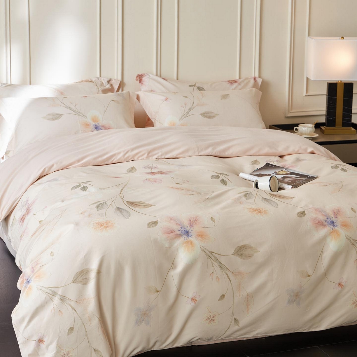 91家纺网 家纺一手货源 找家纺 涵宸家纺 2025新款50S磨毛基础款四件套【更多花型 联系商家电话：17798859966 微信同号，网站：www.hanchenjf.com】 芳玉华