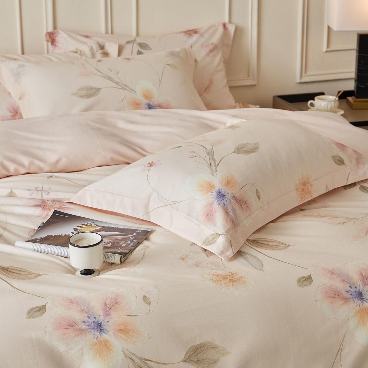 91家纺网 家纺一手货源 找家纺 涵宸家纺 2025新款50S磨毛基础款四件套【更多花型 联系商家电话：17798859966 微信同号，网站：www.hanchenjf.com】 芳玉华