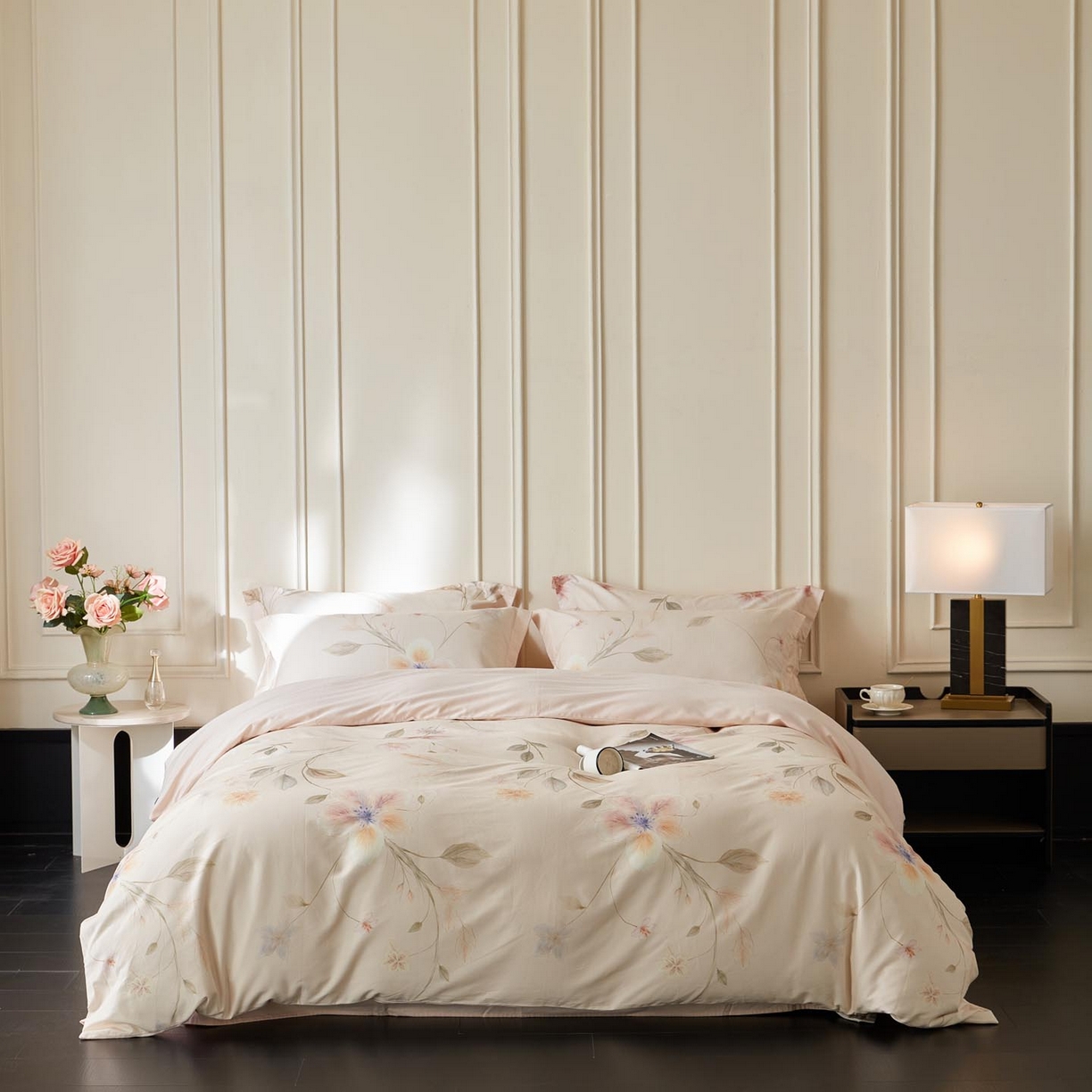 91家纺网 家纺一手货源 找家纺 涵宸家纺 2025新款50S磨毛基础款四件套【更多花型 联系商家电话：17798859966 微信同号，网站：www.hanchenjf.com】 芳玉华