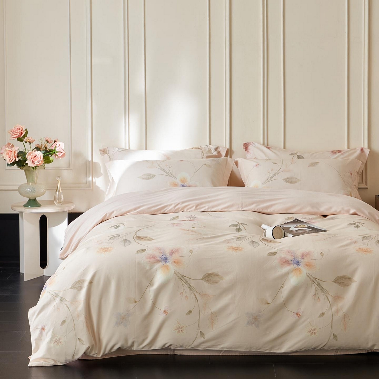 涵宸家纺 2025新款50S磨毛基础款四件套【更多花型 联系商家电话：17798859966 微信同号，网站：www.hanchenjf.com】 芳玉华