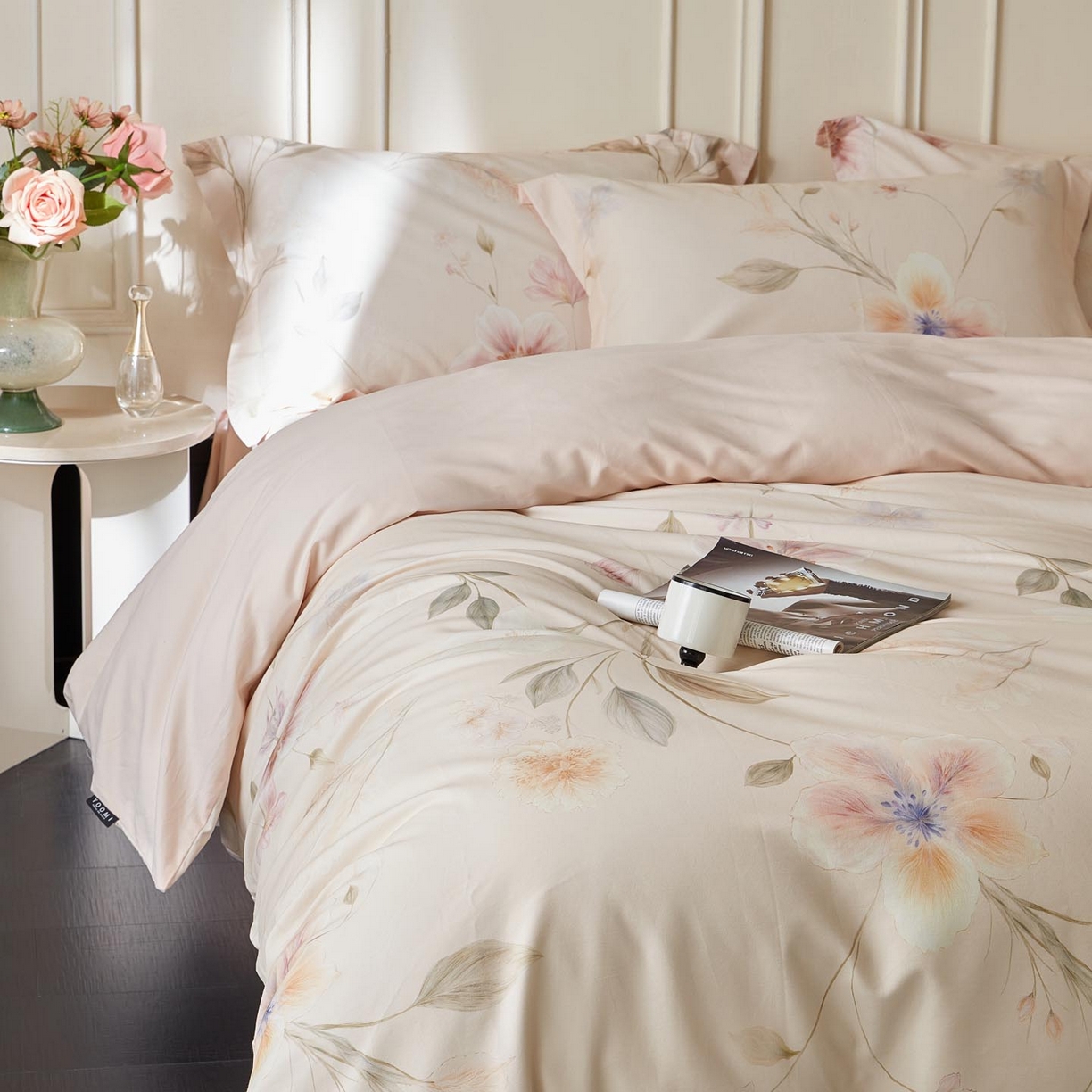 91家纺网 家纺一手货源 找家纺 涵宸家纺 2025新款50S磨毛基础款四件套【更多花型 联系商家电话：17798859966 微信同号，网站：www.hanchenjf.com】 芳玉华