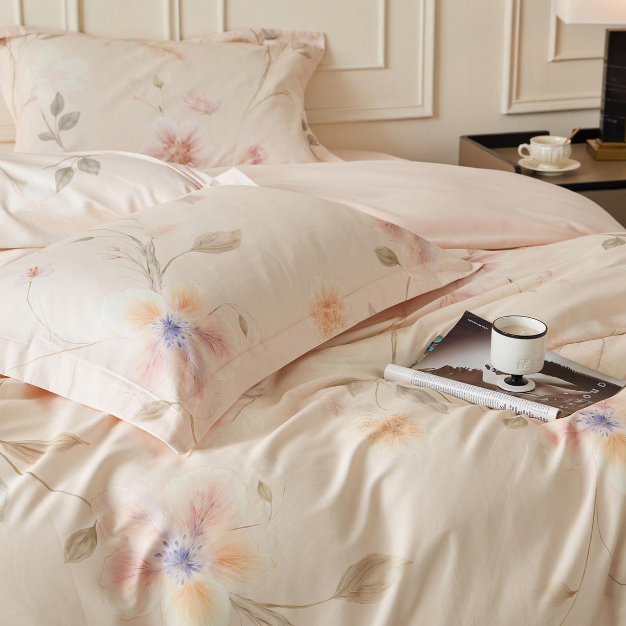 91家纺网 家纺一手货源 找家纺 涵宸家纺 2025新款50S磨毛基础款四件套【更多花型 联系商家电话：17798859966 微信同号，网站：www.hanchenjf.com】 芳玉华