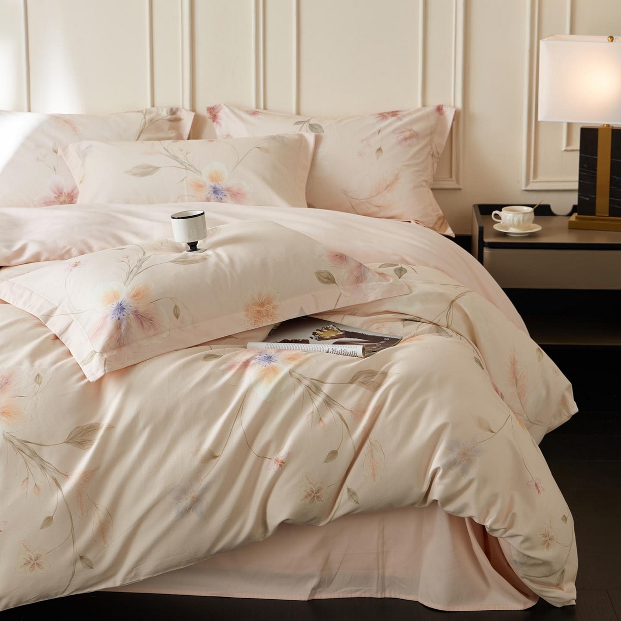 91家纺网 家纺一手货源 找家纺 涵宸家纺 2025新款50S磨毛基础款四件套【更多花型 联系商家电话：17798859966 微信同号，网站：www.hanchenjf.com】 芳玉华