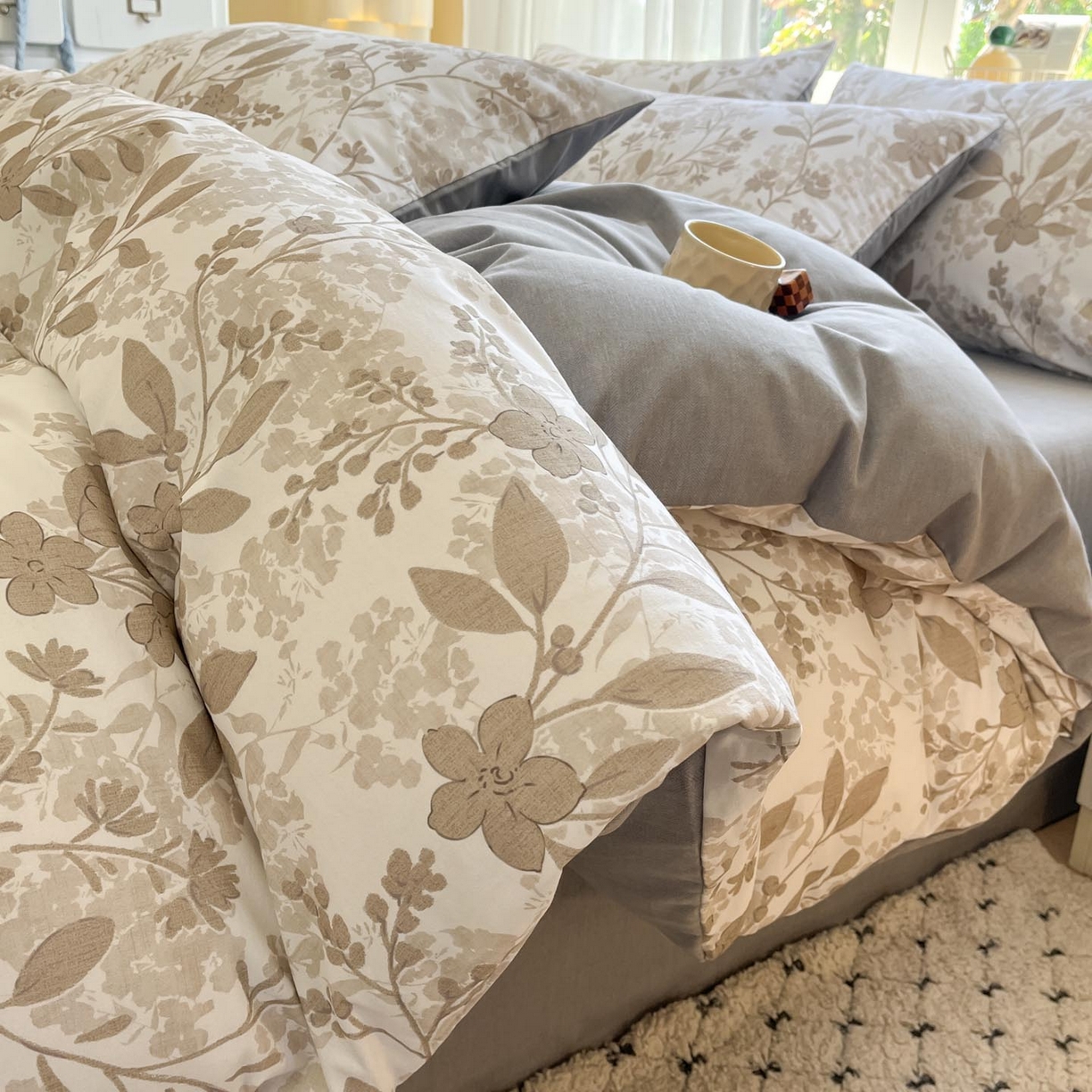 91家纺网 家纺一手货源 找家纺 涵宸家纺 2025新款原棉加厚磨毛印花四件套 魅影