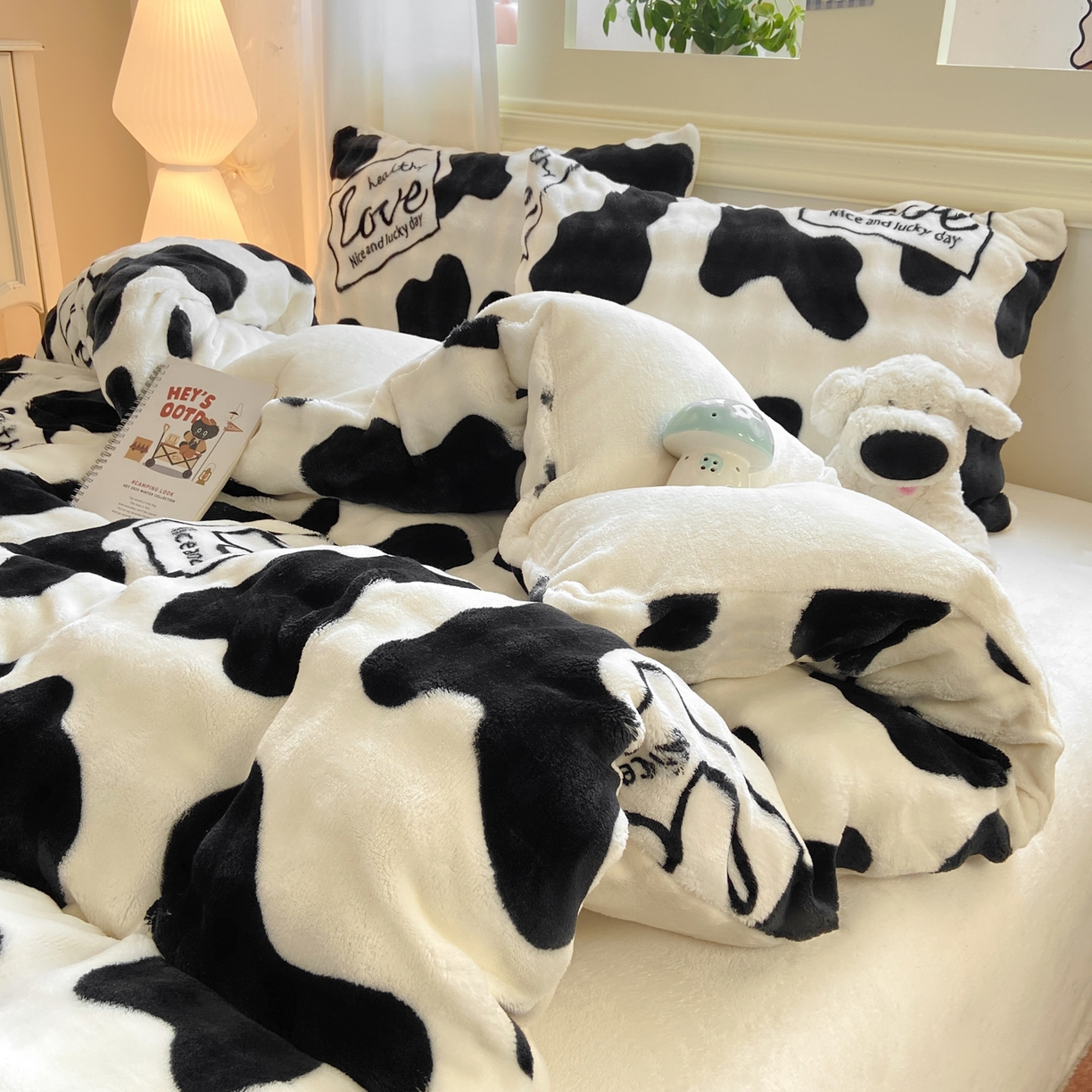 91家纺网 家纺一手货源 找家纺 耐思家纺 2025新款泡泡牛奶绒印花单被套单品被套被套单件 泡泡-萌牛