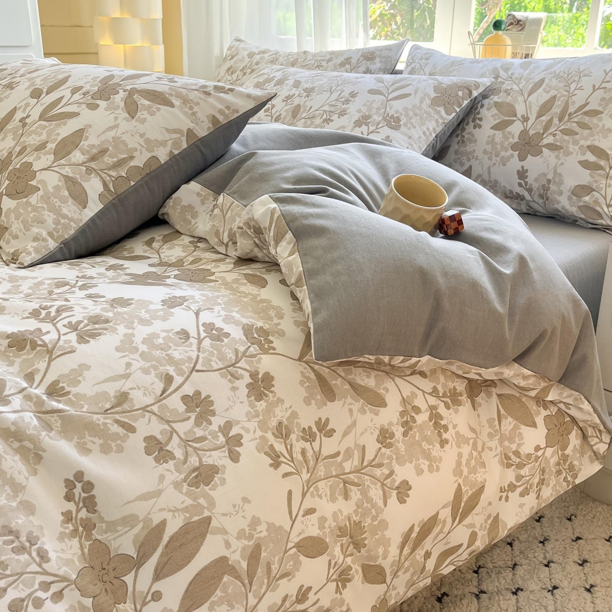 91家纺网 家纺一手货源 找家纺 涵宸家纺 2025新款原棉加厚磨毛印花四件套 魅影