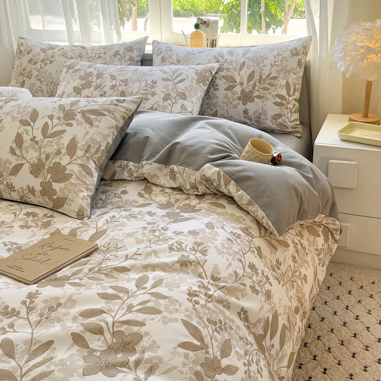 91家纺网 家纺一手货源 找家纺 涵宸家纺 2025新款原棉加厚磨毛印花四件套 魅影