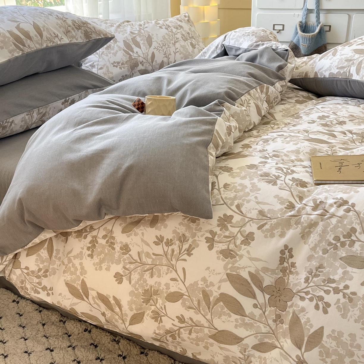 91家纺网 家纺一手货源 找家纺 涵宸家纺 2025新款原棉加厚磨毛印花四件套 魅影