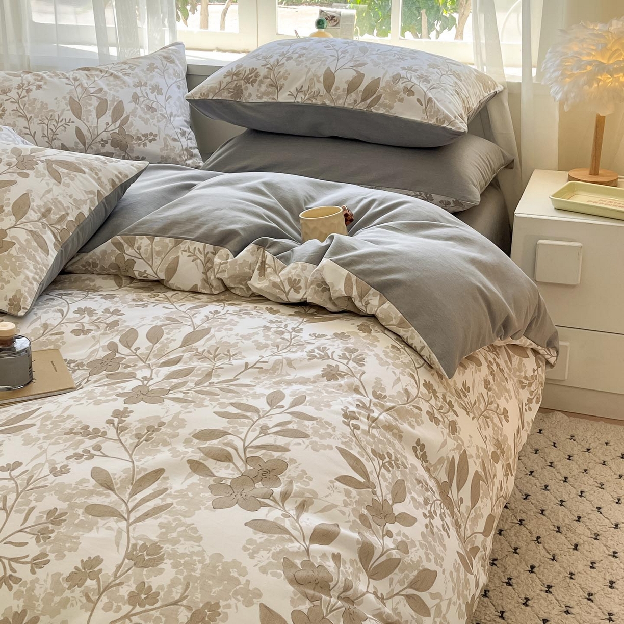 91家纺网 家纺一手货源 找家纺 涵宸家纺 2025新款原棉加厚磨毛印花四件套 魅影