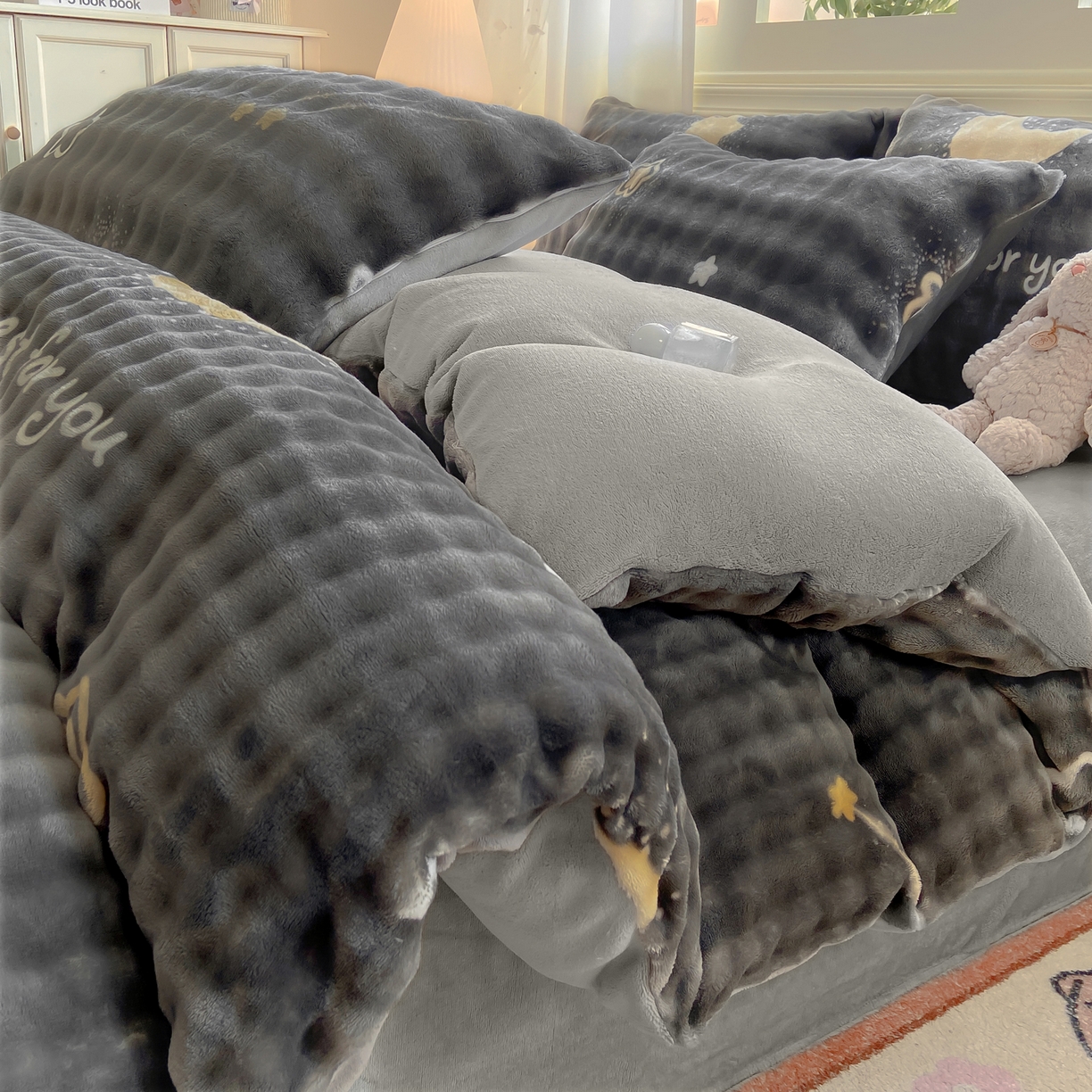 耐思家纺 2025新款泡泡牛奶绒印花单被套单品被套被套单件 泡泡-星空