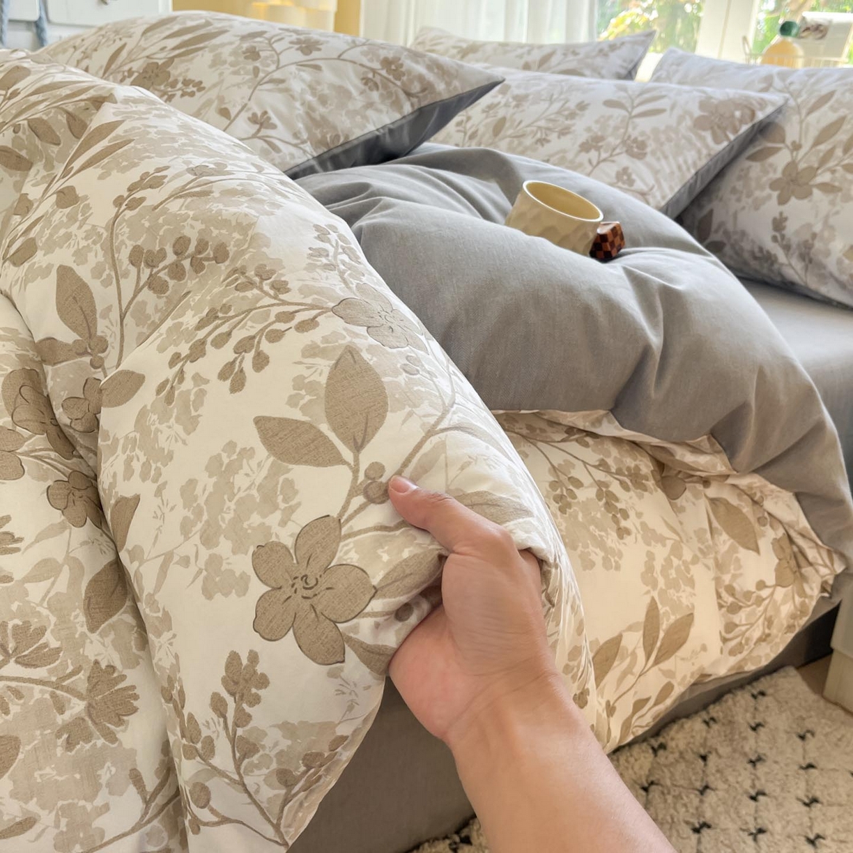 91家纺网 家纺一手货源 找家纺 涵宸家纺 2025新款原棉加厚磨毛印花四件套 魅影