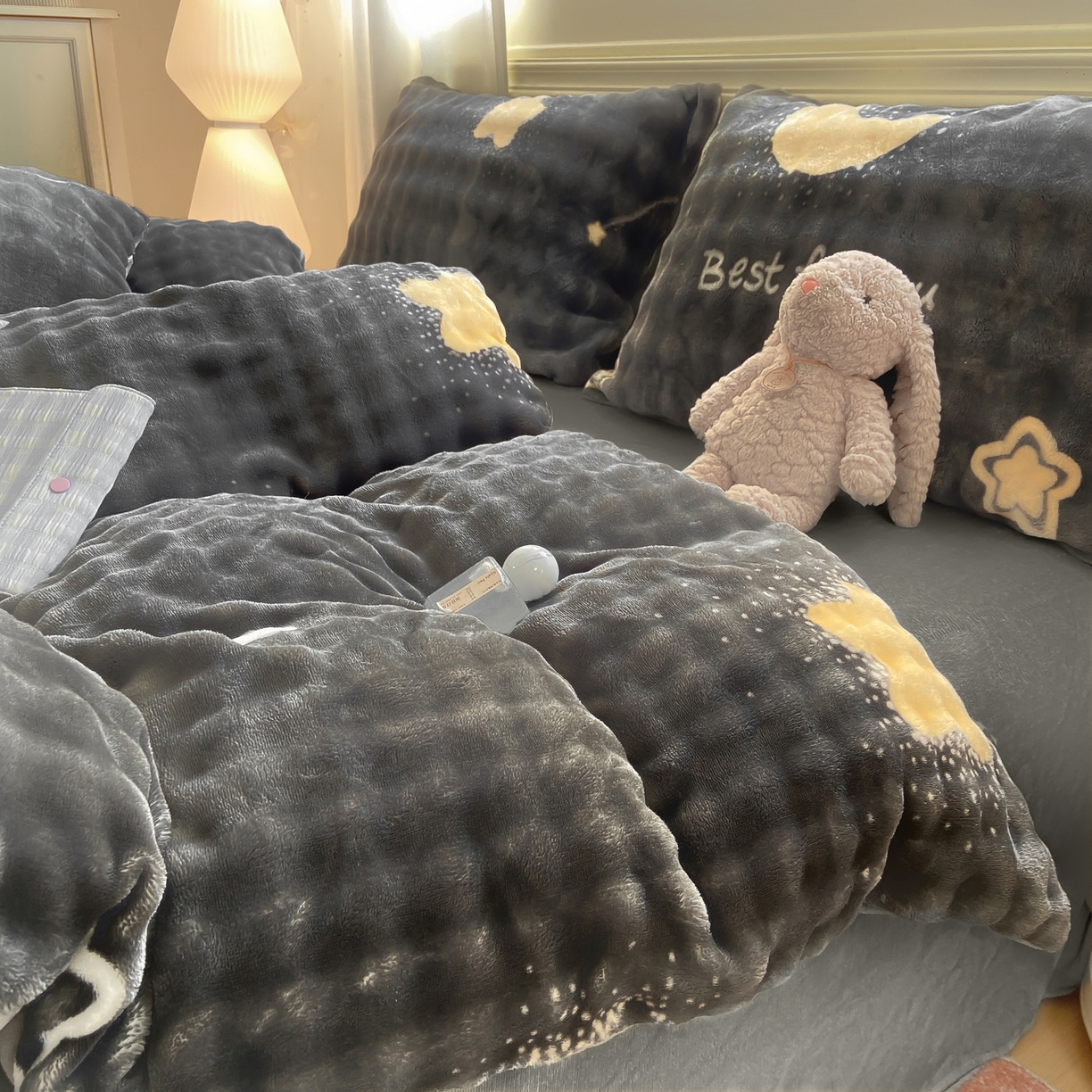 91家纺网 家纺一手货源 找家纺 耐思家纺 2025新款泡泡牛奶绒印花单被套单品被套被套单件 泡泡-星空