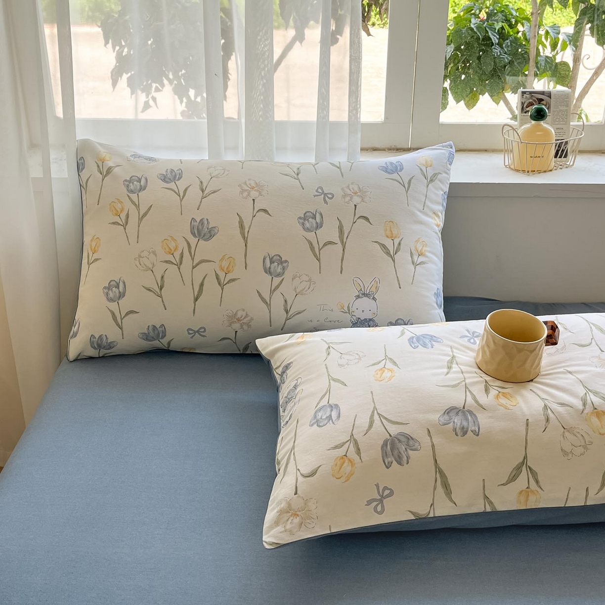 91家纺网 家纺一手货源 找家纺 涵宸家纺 2025新款原棉加厚磨毛印花四件套 萌兔奇遇