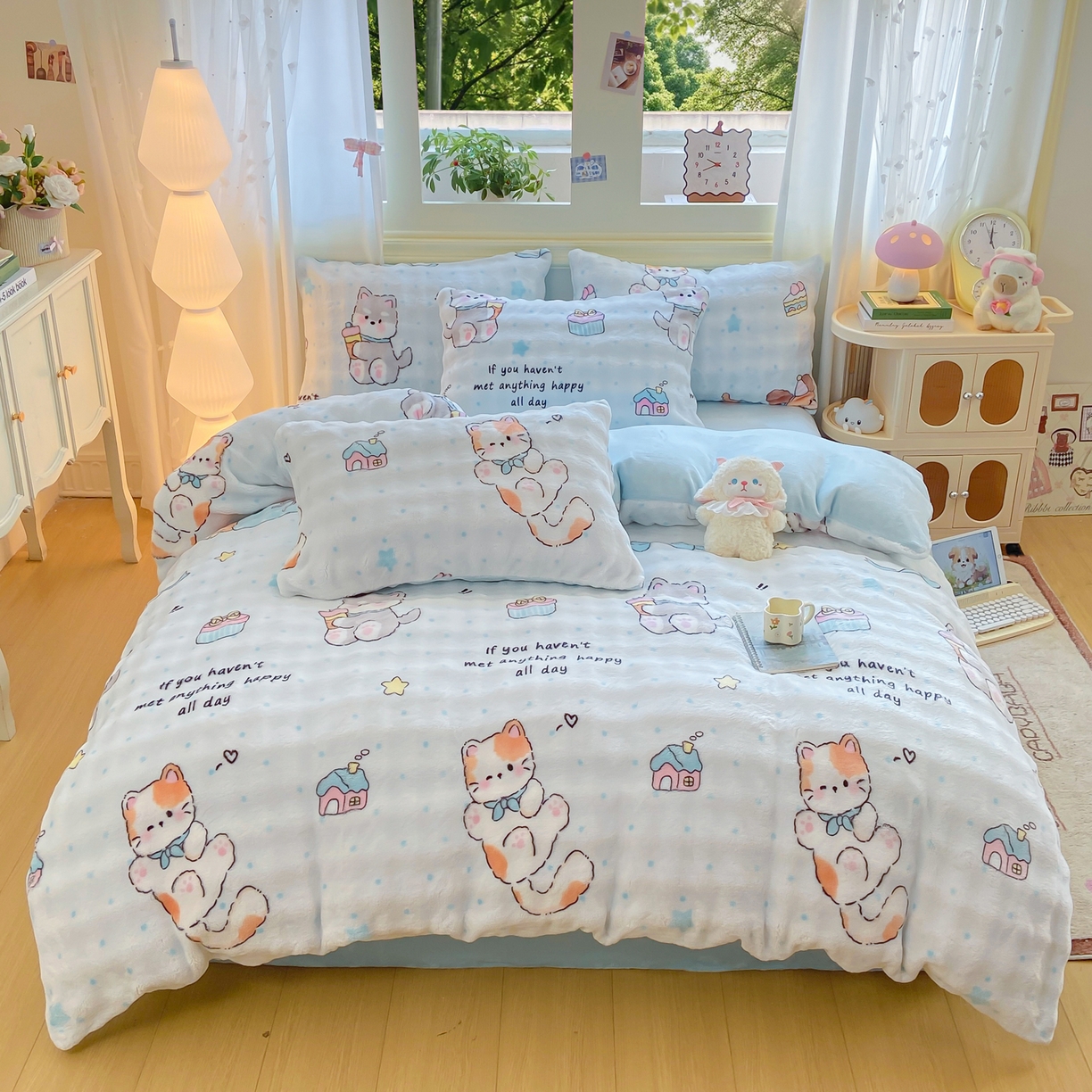 91家纺网 家纺一手货源 找家纺 耐思家纺 2025新款泡泡牛奶绒印花单被套单品被套被套单件 泡泡-宠物聚会