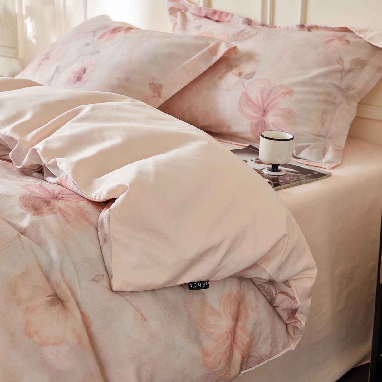 91家纺网 家纺一手货源 找家纺 涵宸家纺 2025新款50S磨毛基础款四件套【更多花型 联系商家电话：17798859966 微信同号，网站：www.hanchenjf.com】 绮罗香梦（咖）