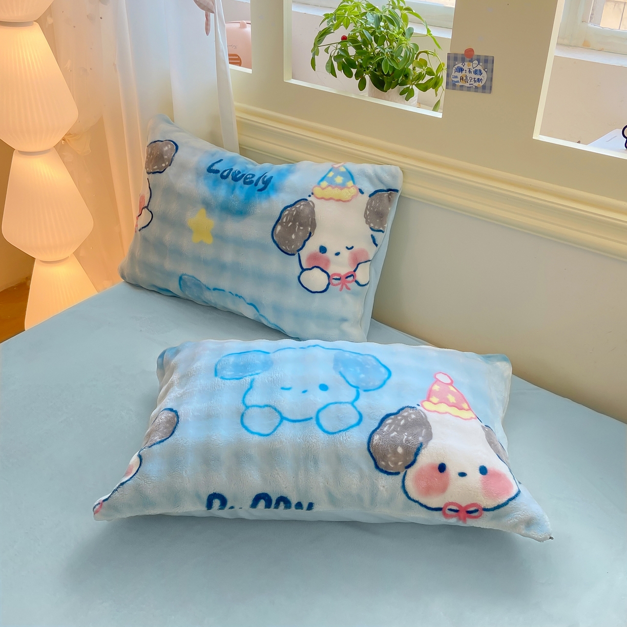 91家纺网 家纺一手货源 找家纺 耐思家纺 2025新款泡泡牛奶绒印花单被套单品被套被套单件 泡泡-蓝心萌宠