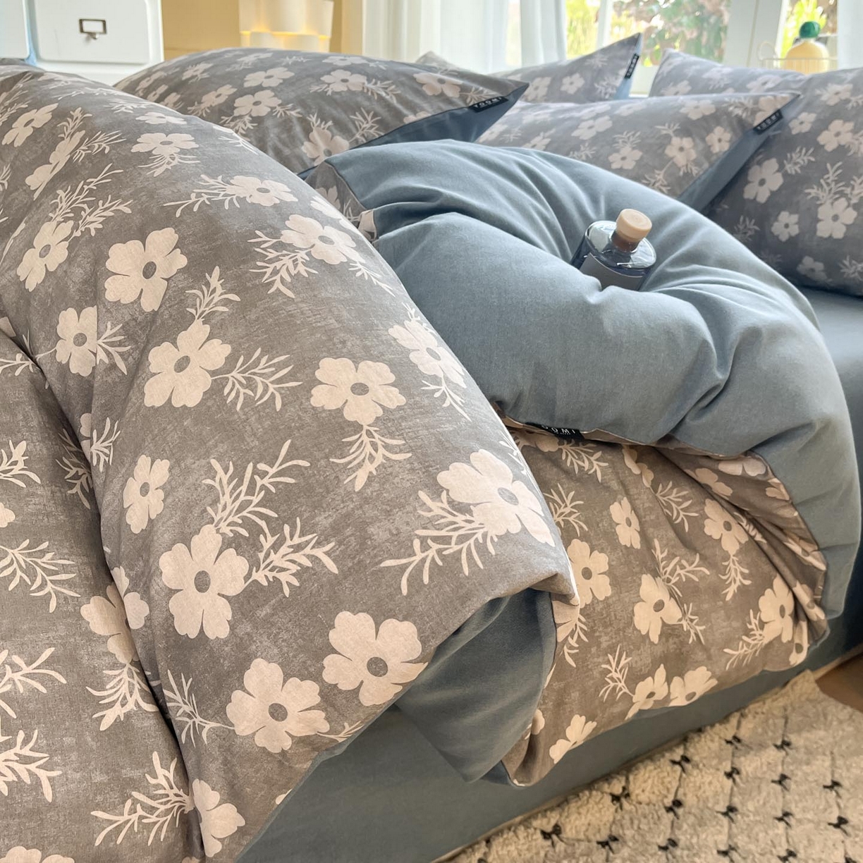 91家纺网 家纺一手货源 找家纺 涵宸家纺 2025新款原棉加厚磨毛印花四件套 凝芳