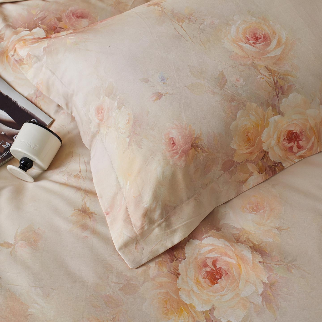 91家纺网 家纺一手货源 找家纺 涵宸家纺 2025新款50S磨毛基础款四件套【更多花型 联系商家电话：17798859966 微信同号，网站：www.hanchenjf.com】 清欢（黄）