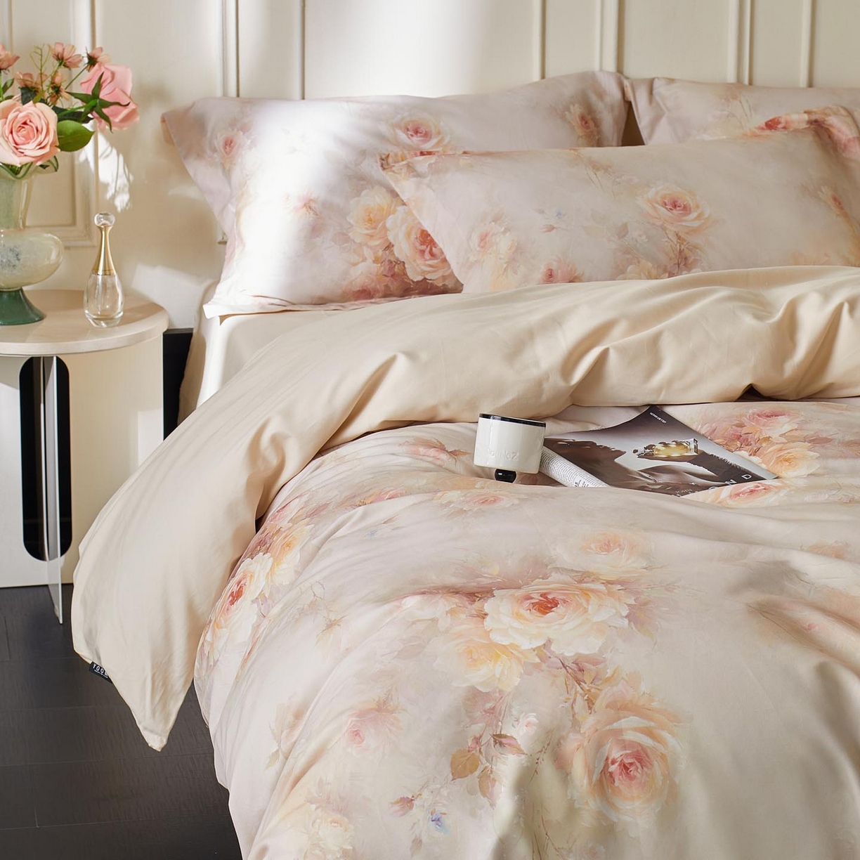 91家纺网 家纺一手货源 找家纺 涵宸家纺 2025新款50S磨毛基础款四件套【更多花型 联系商家电话：17798859966 微信同号，网站：www.hanchenjf.com】 清欢（黄）