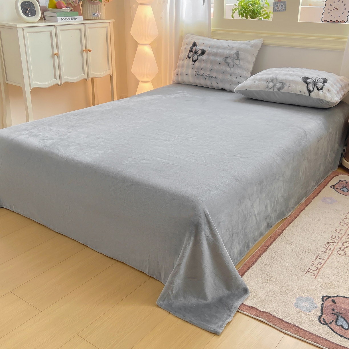 91家纺网 家纺一手货源 找家纺 耐思家纺 2025新款泡泡牛奶绒印花单被套单品被套被套单件 泡泡-蝶舞