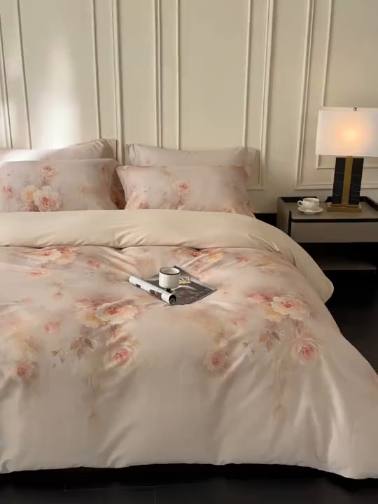 91家纺网 家纺一手货源 找家纺 涵宸家纺 2025新款50S磨毛基础款四件套【更多花型 联系商家电话：17798859966 微信同号，网站：www.hanchenjf.com】 清欢（黄）