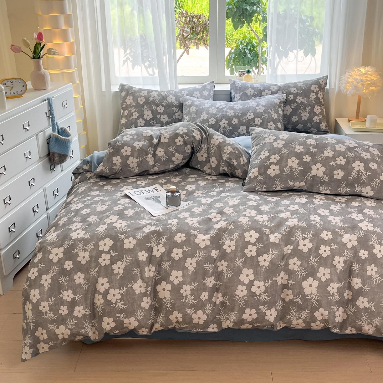 91家纺网 家纺一手货源 找家纺 涵宸家纺 2025新款原棉加厚磨毛印花四件套 凝芳