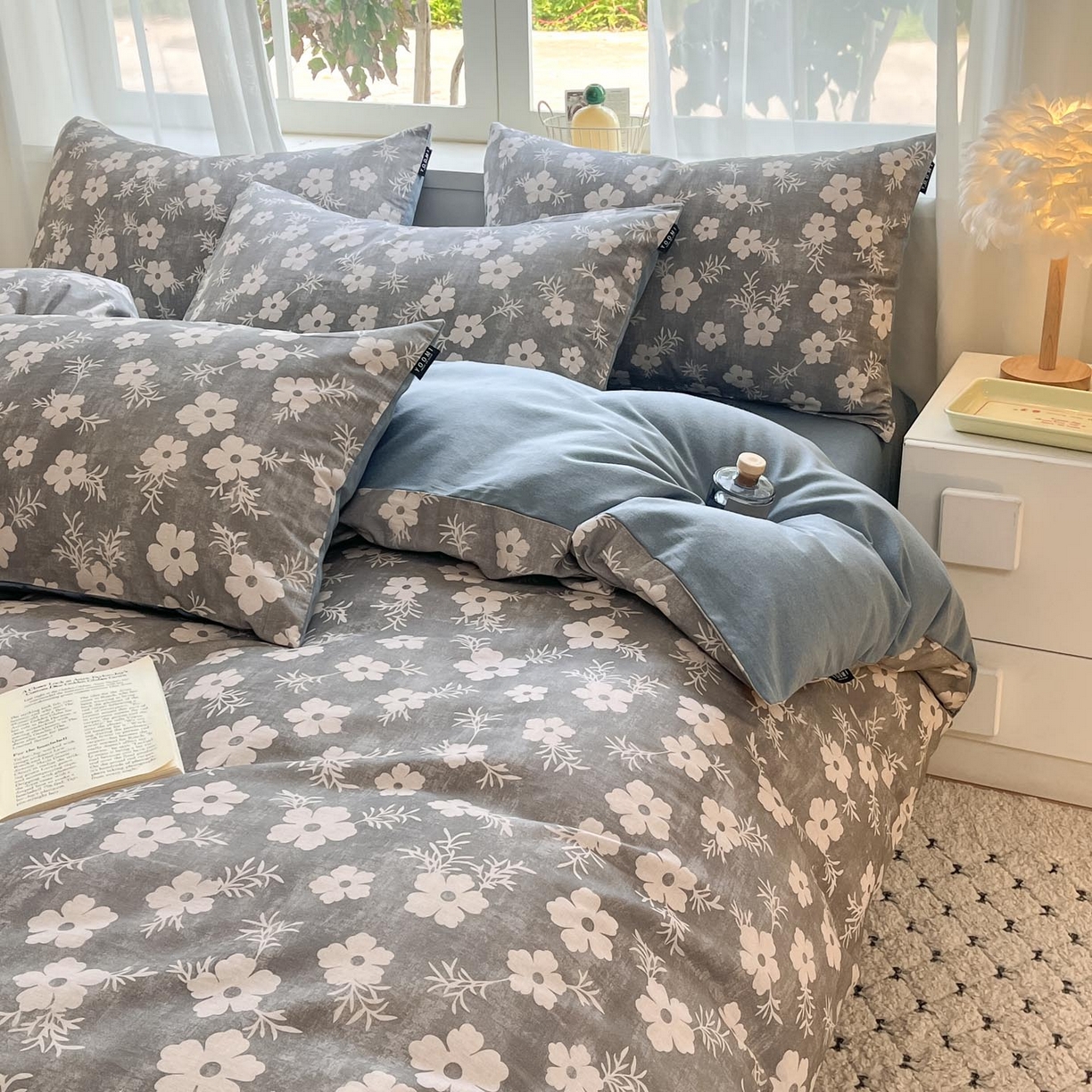 91家纺网 家纺一手货源 找家纺 涵宸家纺 2025新款原棉加厚磨毛印花四件套 凝芳