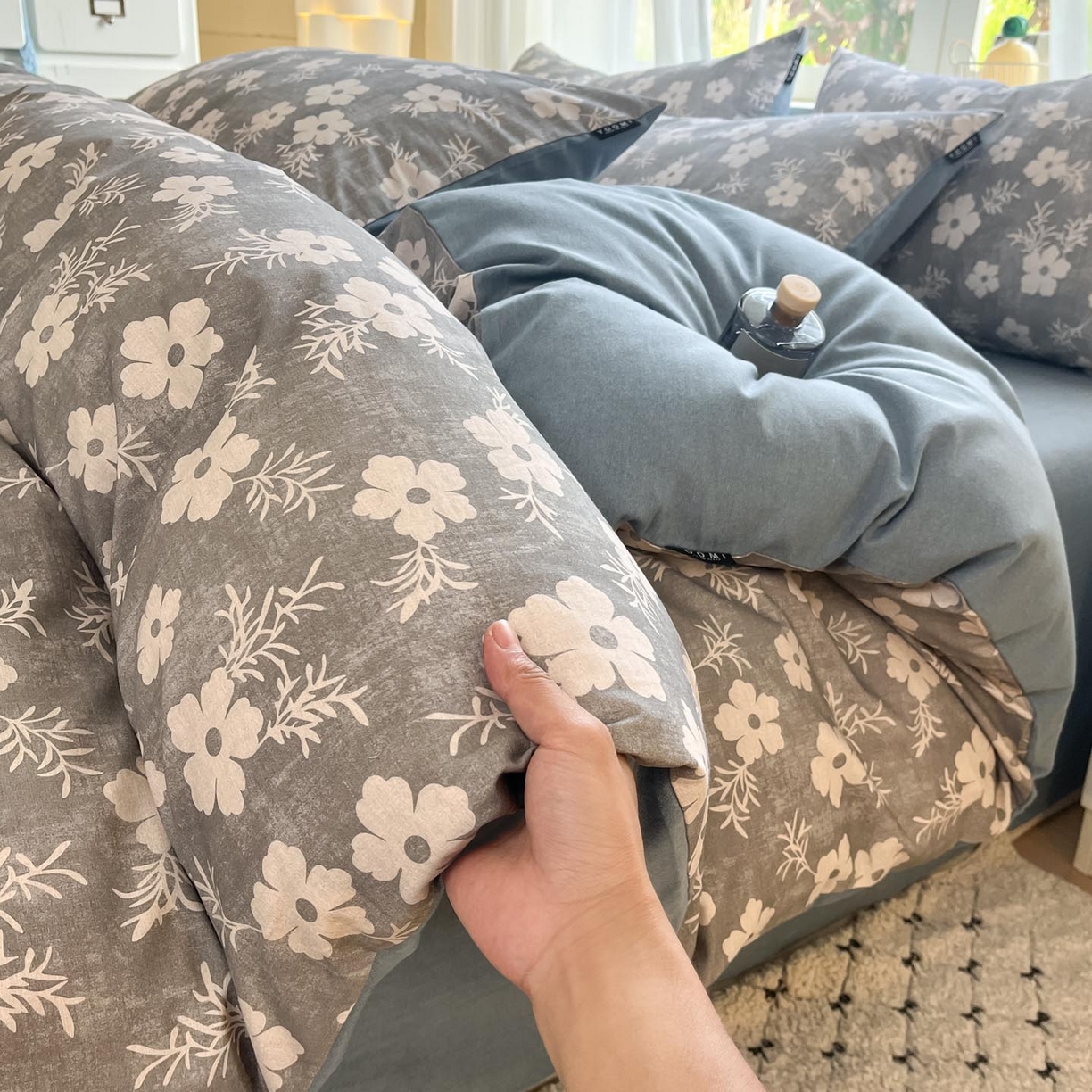 91家纺网 家纺一手货源 找家纺 涵宸家纺 2025新款原棉加厚磨毛印花四件套 凝芳