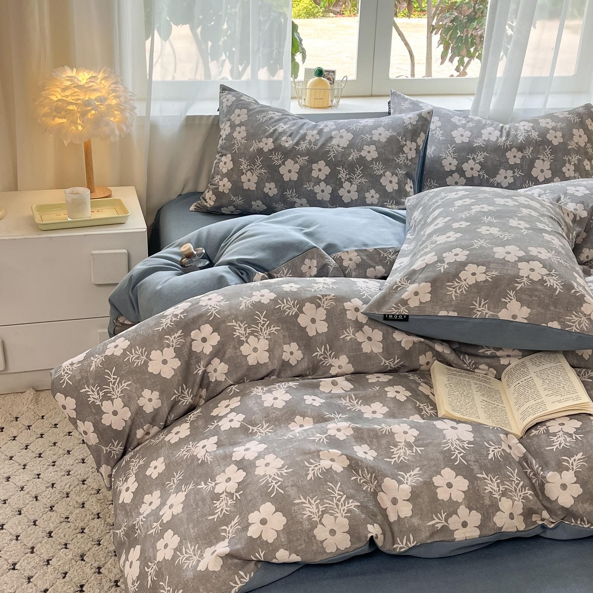 91家纺网 家纺一手货源 找家纺 涵宸家纺 2025新款原棉加厚磨毛印花四件套 凝芳